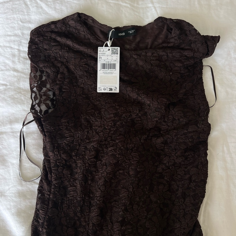 MANGO ASYMMETRIC LACE DRESS - Picture 6 of 7